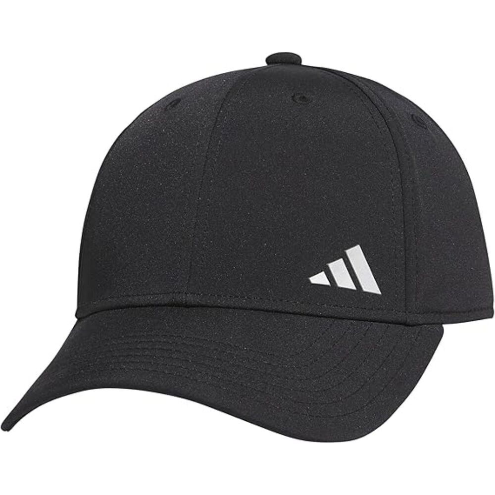 Women's Black Backless Ponytail Silver Logo Adjustable Elastic Baseball Caps